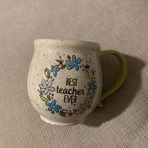 TAG-Natural Life Best Teacher Ever Mug With Flowers